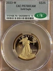 2023-W $25 Gold Eagle Proof PR70 1/2 oz Gold Deep Cameo CACG Low Pop 5