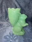 Fenton Jadeite Green Glass Easter Bunny Egg Cups Victorian Tradition Co.  💐