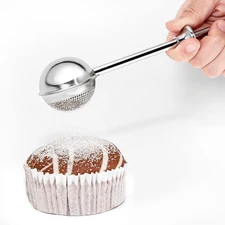 Powdered Sugar Shaker Duster, 18/8 Stainless Steel Fine Mesh Dispenser
