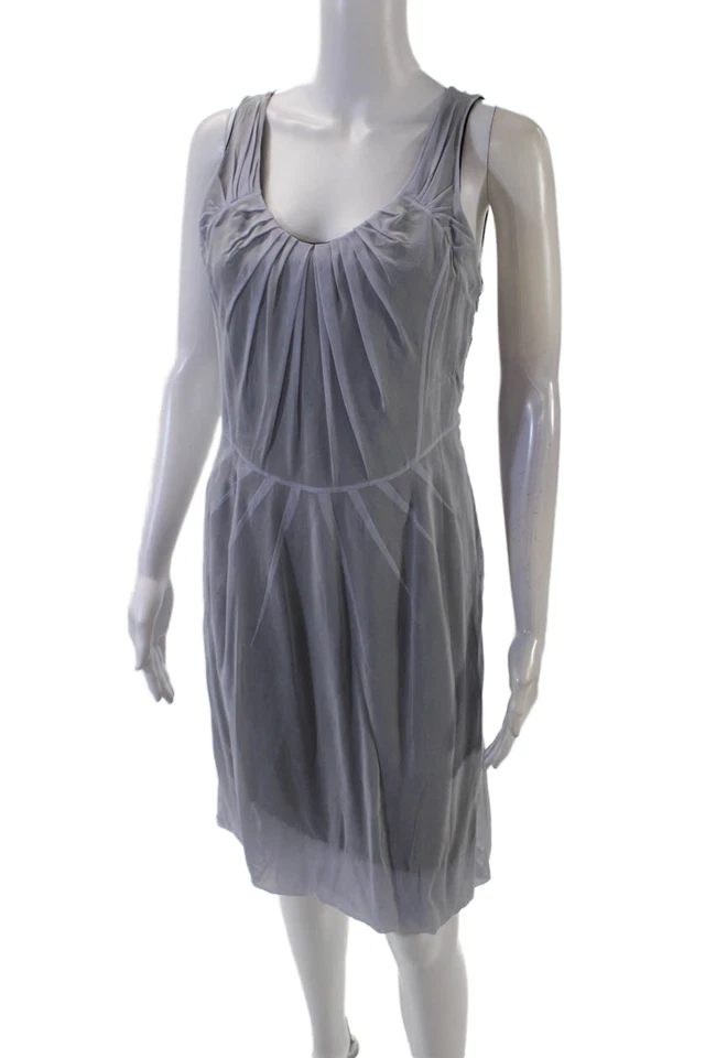 Vestido Richard Chai para mujer de algodón sin mangas con cremallera cuello redondo azul talla 8 Foto 2 de 4