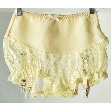 VINTAGE NEW 1960's ILGWU Women's Yellow High Waist with Lace Garter Size L