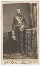 CDV Ghémar c.1865. Philippe de Belgique, comte de Flandre. Dédicace. Autographe