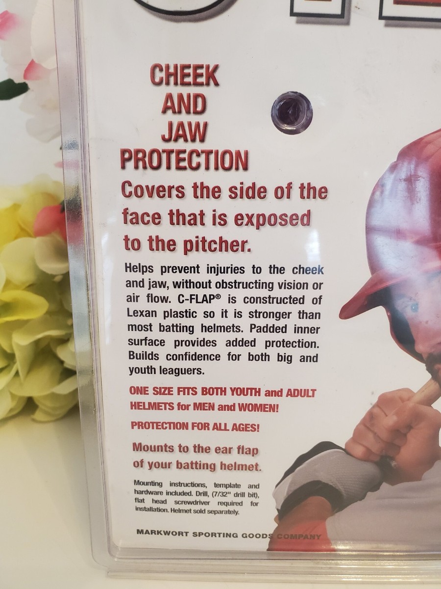 Protecteur Facial Batter's C-Flap MARKWORT - Noir, Taille Unique - NEUF Sous Blister
