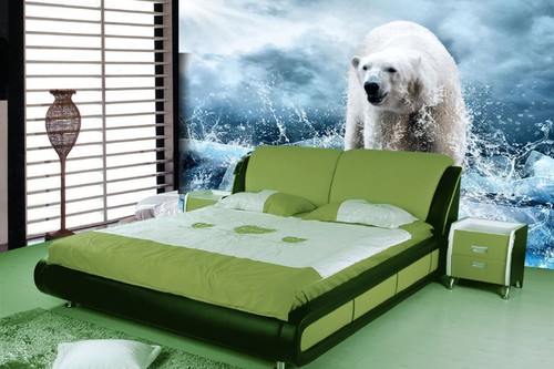 Bear Polar Ice Water Spray 3D Full Wall Mural Photo Wallpaper Home Decal Dec Kid - Picture 14 of 15