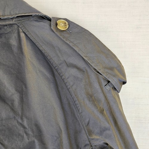 Vintage Burberry Womens Trench Coat XS/S Grey Long Double Breasted Mac Classic - Picture 11 of 21