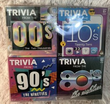 Trivia Card Game 80's 90's 00's 10's 4-in-1 Decades Trivia Fun 160 Cards