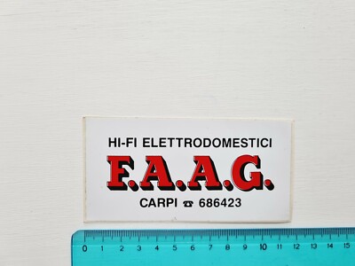 STICKER F.A.A.G. FAAG CARPI HIFI STICKER STICKER VINTAGE 80s ORIGINAL