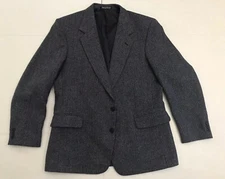 Men's Barrington Jacket/Blazer/Suit Jacket Houndstooth Blue and Gray Size 42R