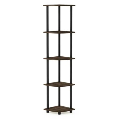 Corner Shelf Stand 5-Tier Display Rack Multipurpose Shelving Black/Dark Cherry