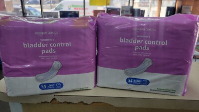 Amazon basic Womens Bladder Control Pads 2 Packs 2x54 Count long length
