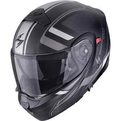 Motorrad Helm M - Scorpion EXO-930 Evo Ardens Jethelm - schwarz-silber matt