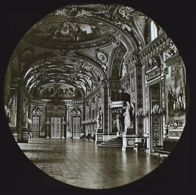 LUXEMBURG PALAST KORRIDOR PARIS UM 1890 ALTES FOTO Magische Laterne Dia