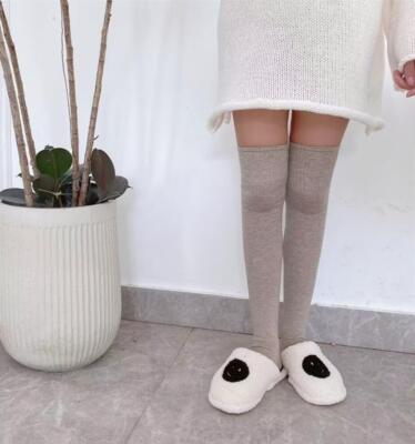 Warm Wool over the knee socks women's autumn/winter tube solid socks