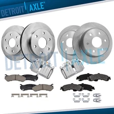 Front Rear Disc Rotors Brake Pads Rear Calipers for Silverado Sierra 1500 Tahoe