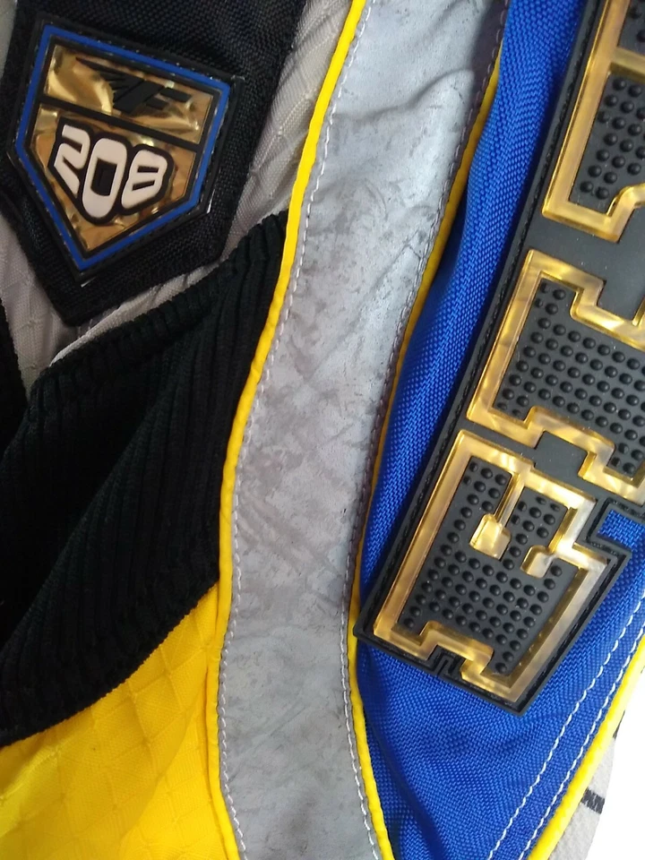 Calça de corrida Fly Racing motocross juvenil 18 amarela azul preta reflexiva ajustável - Imagem 4 de 4