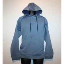Blue Under Armour Cold Gear Hooded Sweatshirt Loose Size Large Blue Stained CP