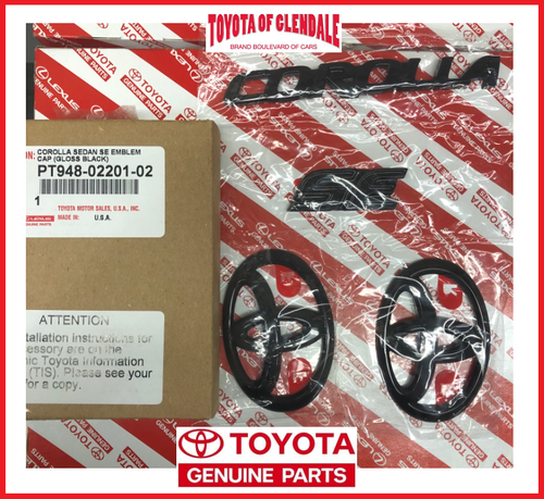 NEW Gloss Black OVERLAY EMBLEM Fit 2020-2025 TOYOTA COROLLA LE PT948-02201-02 - Foto 4