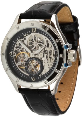 Löwenstein Automatic Skeleton Wrist Watch with Set Zircons