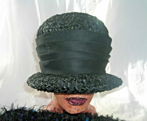 Sombreros vintage original de paja PINK para Mujeres