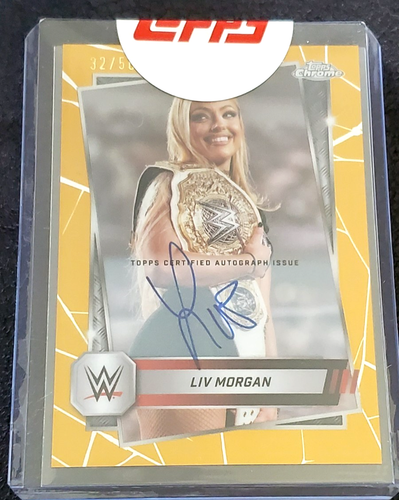 2025 Topps Chrome WWE Liv Morgan Auto Gold Refractor/50 #CLA-LV Variation