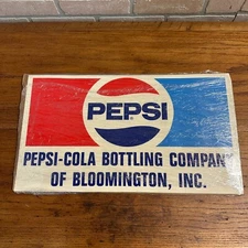 Vintage 1970s Pepsi Cola Bottling Co. Bloomington IN Advertising Sign Truck Deca