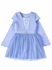Disney Frozen 2 Girls Light Blue Queen Elsa Dress With Detachable Cape L (10-12)