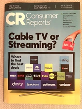 Consumer Reports  Magazine July 2024 - Cable TV or Streaming  ? 8 Page analysis 