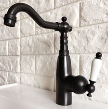 Oil Rubbed Bronze Swivel Spout Bathroom Basin Mixer Tap Lavatory Sink Faucet