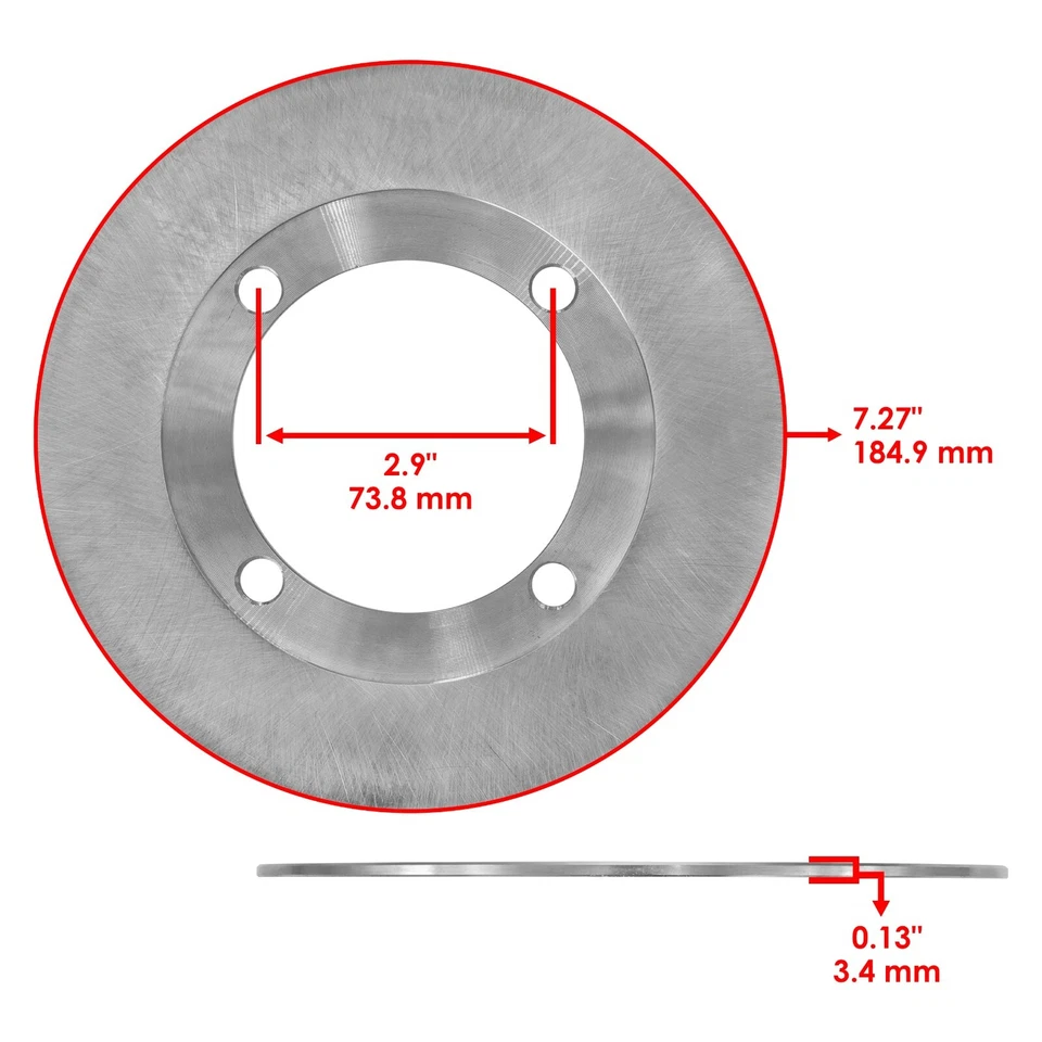 Rotor de disco de freno delantero y trasero para Yamaha Rhino 700 YXR700 4X4 2008 2009-2013 Foto 3 de 4