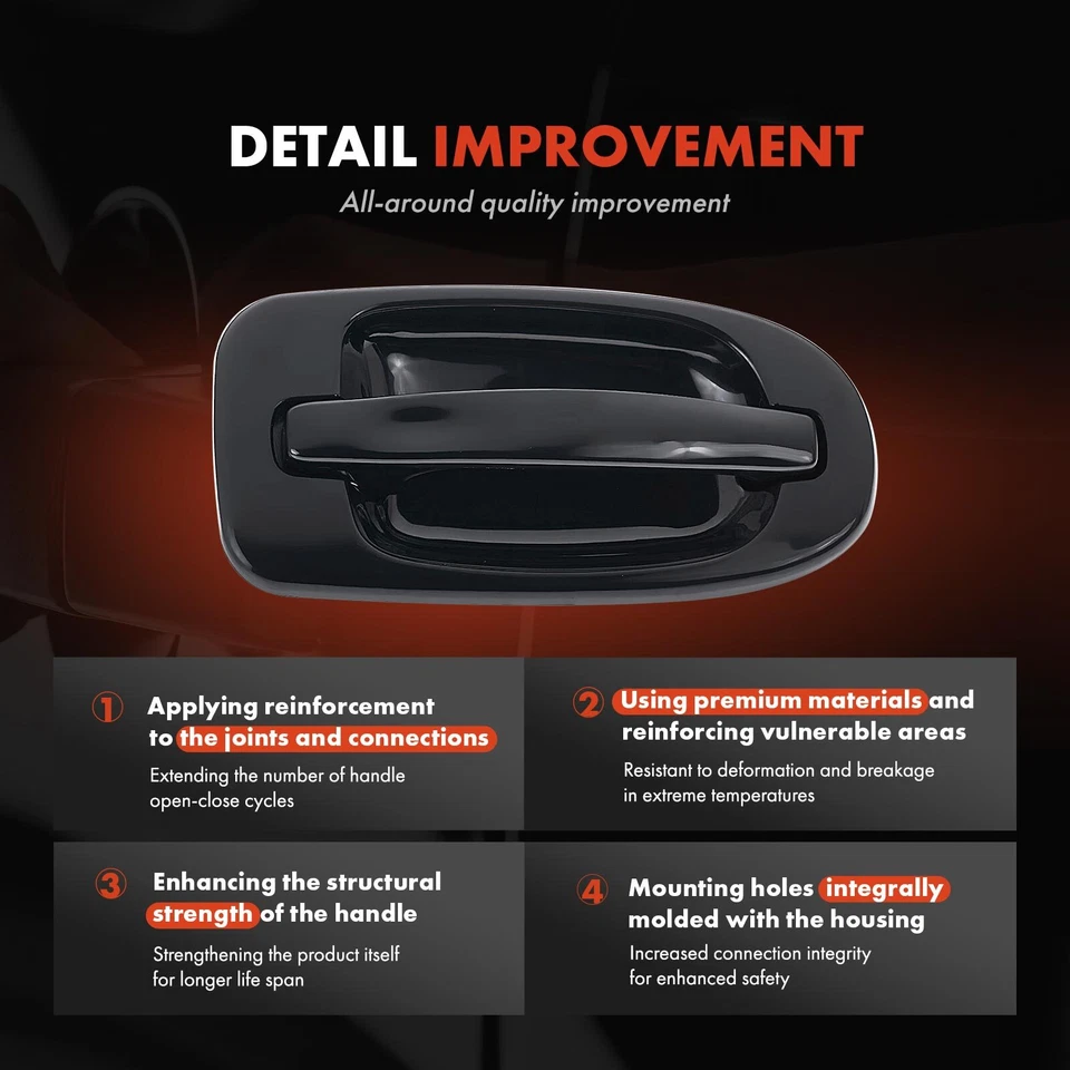 Maçaneta externa preta lisa traseira para Chevy Venture Pontiac Montana - Imagem 3 de 4