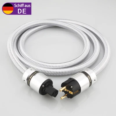 AUDIOCRAST High-End HiFi Audio Netzkabel EU C13 Schukostecker Powercord Schuko Power Kabel