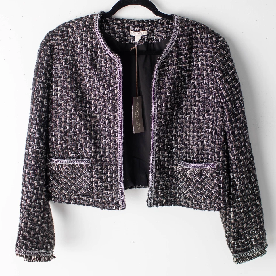 NEW Eva Mendes NY & Co XL Women's Black & Silver Jacket - Image 2 of 4