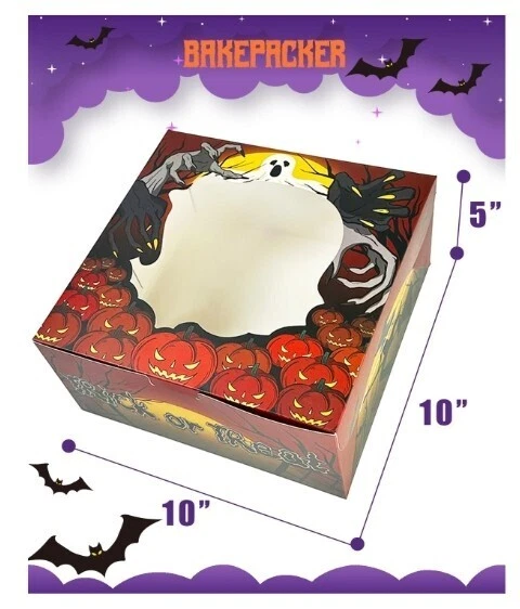 Bakepacker 24pcs Halloween 10x10x5 inches Cake Boxes with Window 12-Packs... - Image 4 of 4