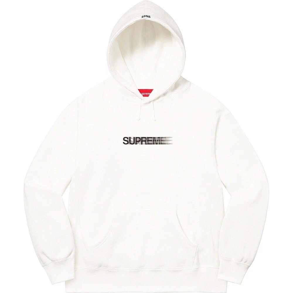 Sweats shirt à capuche Supreme Motion Logo SS23 XL blanc NEUF DANS LA MAIN boîte logo