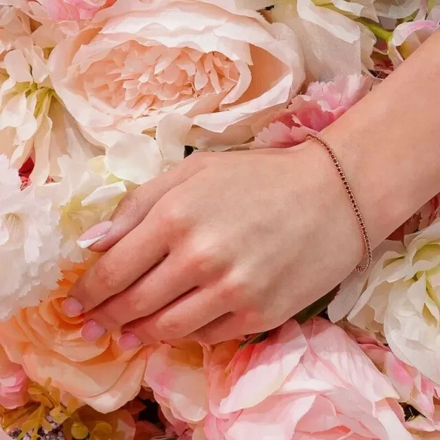 4Ct Round Lab Created Pink Ruby Women's Tennis Bracelet 14K Yel Gold Plated 7.5" - Image 4 of 4