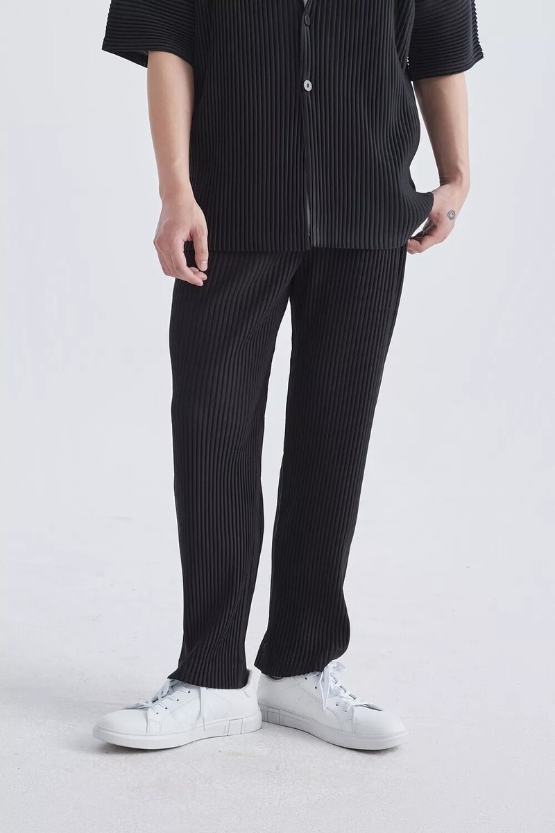 Homme Plisse ISSEY MIYAKE Straight Leg Black Casual Pants | eBay