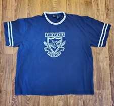 Vintage Bugle Boy Shirt Adult XL Navy Blue Vintage Denim Logo Short Sleeve