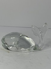Vintage Pilgrim Glass Clear Art Glass Whale Paperweight Sea Ocean Figurine