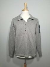 Men s Eddie Bauer Quarter Zip Sweater Fleece Gray Size XL