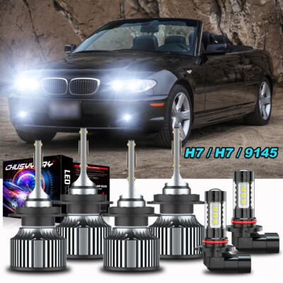 For BMW 330Ci 325Ci 2001-2006 LED Headlight High Low Beam Fog Light 6 Bulbs Kit