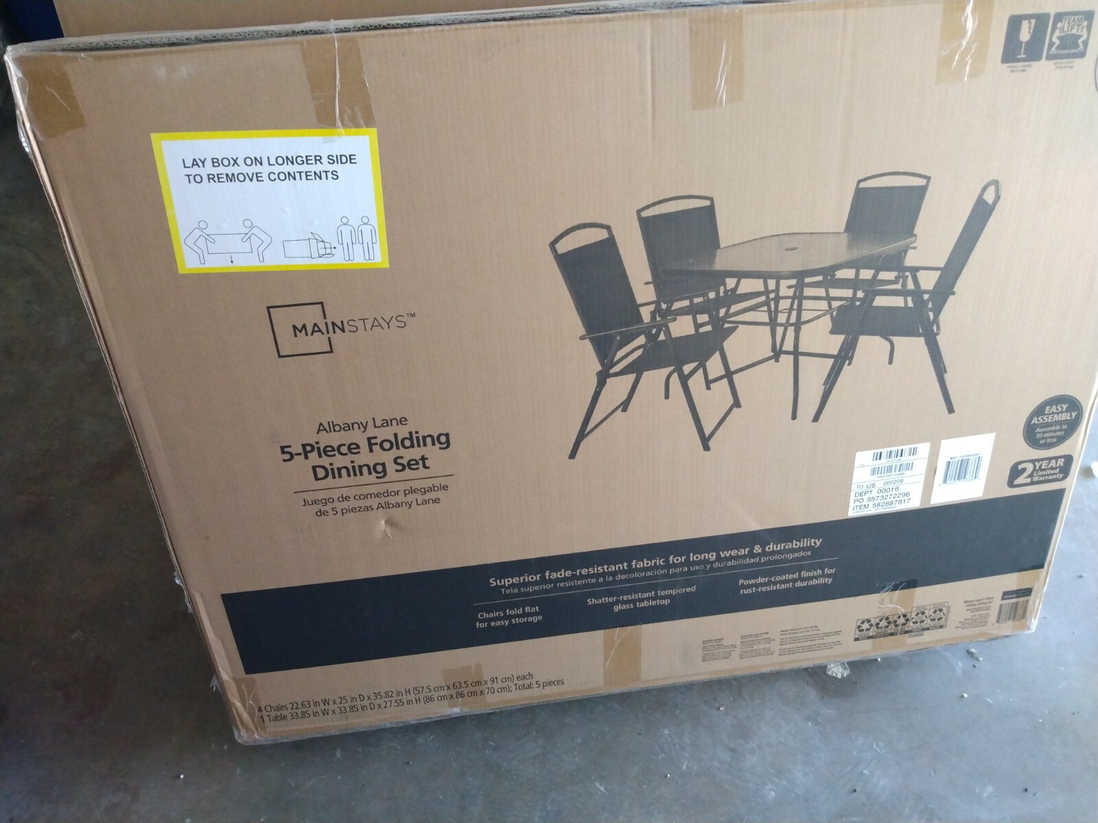 Mainstay Albany Lane 5piece Folding Dining Set eBay