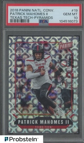 2018 Panini NSCC Texas Tech Pyramids #19 Patrick Mahomes II 1/10 PSA 10