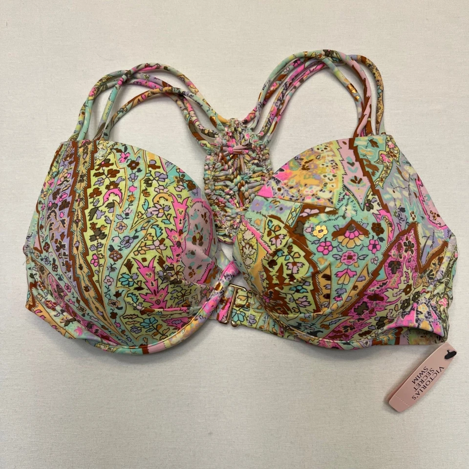 Bikini de natación Victoria's Secret 2 piezas parte superior inferior cachemira push up nuevo con etiquetas talla 34D S Foto 2 de 4