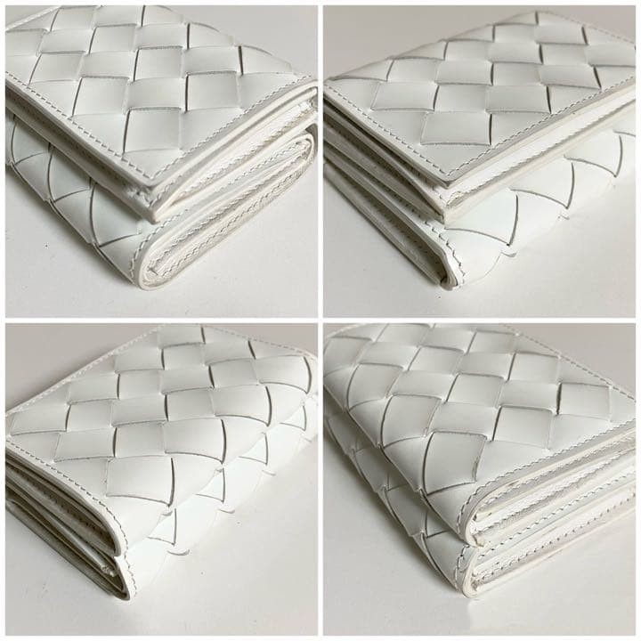 Bottega Veneta White Enamel Tri-Fold Wallet, Slightly Used, Card & Coin Slots J thumbnail 9