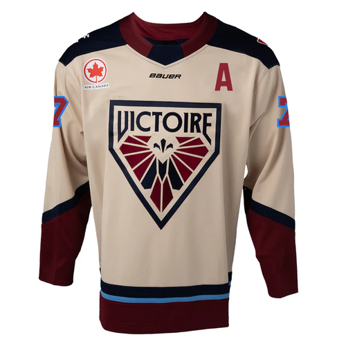 Maroon Home / Beige Away Adult / Youth Sewn Stitched Hockey Jersey NEW S-5XL - 第 26/30 張圖片
