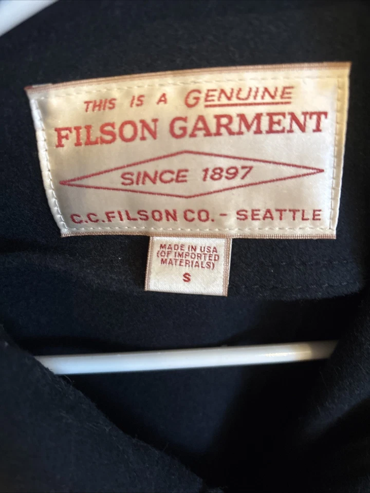 Filson Seattle Wool Jac Shirt Navy Size S Excellent Condition Men’s  Made In USA - Image 3 of 4