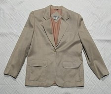Winter Silks Women's Beige Blazer Jacket Size Medium Vintage 80s/90s Boyfriend