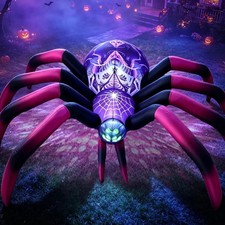 8ft Halloween Inflatable Decorations Spider, Build-in Magic Led Lights Holiday B
