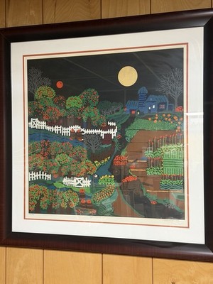 EDWARD SOKOL ''APPLE ORCHARD'' ~ OFFSET LITHOGRAPH. HAND SIGNED & NUMBERED