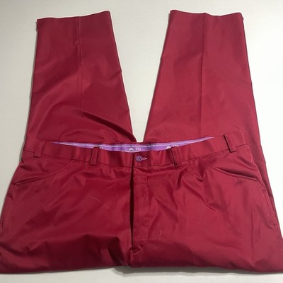 Aristo Eighteen Mens Golf Performance Pants 44x30 Red Flat Front